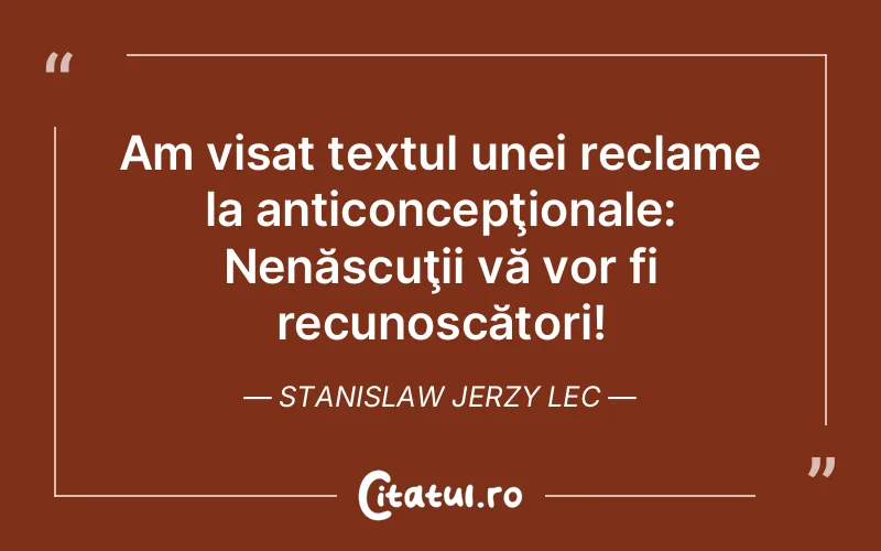 Citat Stanislaw Jerzy Lec - citate motivationale