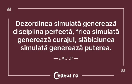 Dezordinea simulată generează discipli... Dezordinea simulată generează discipli...