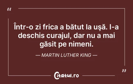 Într-o zi frica a bătut la uşă. I-a ... Într-o zi frica a bătut la uşă. I-a ...