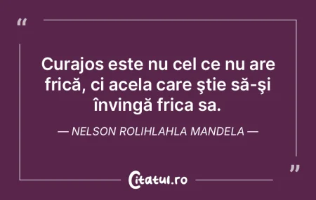 Curajos este nu cel ce nu are frică, ci... Curajos este nu cel ce nu are frică, ci...