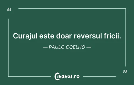 Curajul este doar reversul fricii. Paulo... Curajul este doar reversul fricii. Paulo...