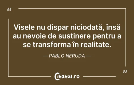 Visele nu dispar niciodată, însă au n... Visele nu dispar niciodată, însă au n...