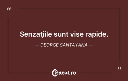 Senzaţiile sunt vise rapide. George San...