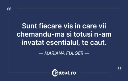 Sunt fiecare vis in care vii chemandu-ma... Sunt fiecare vis in care vii chemandu-ma...