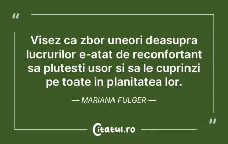 Visez ca zbor uneori deasupra lucrurilor... Visez ca zbor uneori deasupra lucrurilor...