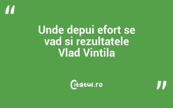 Unde depui efort se vad si rezultatele Vlad Vintila...