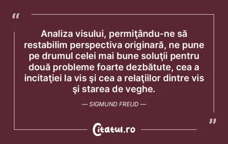 Analiza visului, permiţându-ne să res... Analiza visului, permiţându-ne să res...