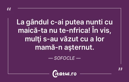 La gândul c-ai putea nunti cu maică-ta...
