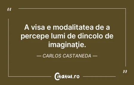 A visa e modalitatea de a percepe lumi d... A visa e modalitatea de a percepe lumi d...