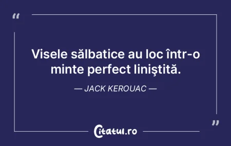 Visele sălbatice au loc într-o minte p... Visele sălbatice au loc într-o minte p...