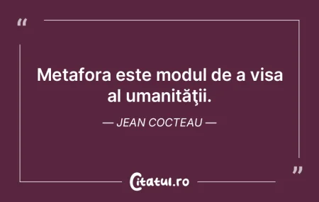 Metafora este modul de a visa al umanitÄ... Metafora este modul de a visa al umanitÄ...