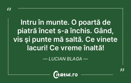 Intru în munte. O poartă de piatră î...