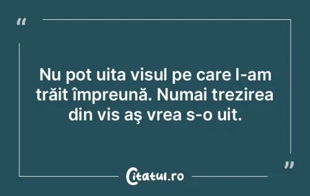 Nu pot uita visul pe care l-am trăit î... Nu pot uita visul pe care l-am trăit î...