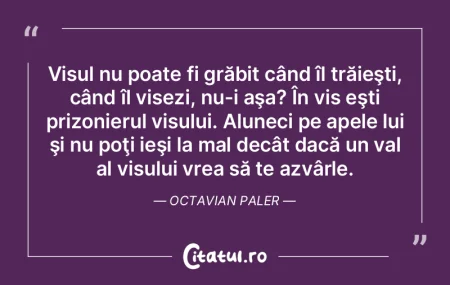 Visul nu poate fi grăbit când îl tră... Visul nu poate fi grăbit când îl tră...