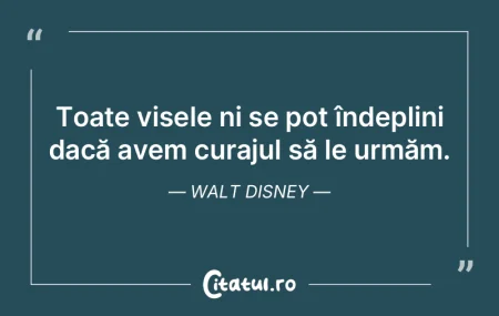 Toate visele ni se pot îndeplini dacă ...
