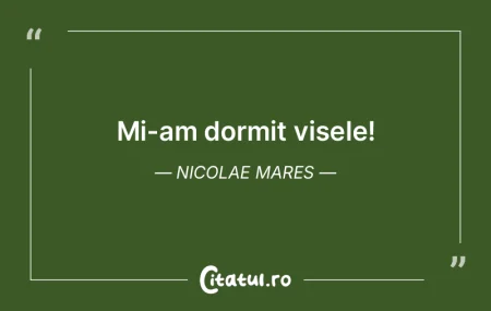 Mi-am dormit visele! Nicolae Mares Mi-am dormit visele! Nicolae Mares