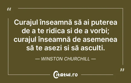 Curajul înseamnă să ai puterea de a t...