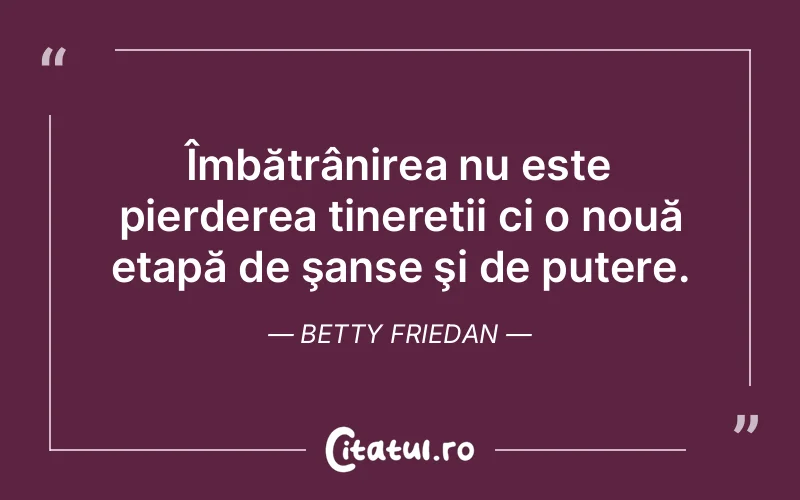 Citat Betty Friedan - citate motivationale