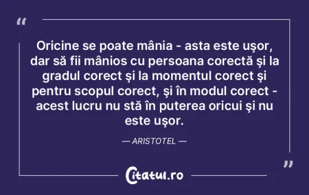 Oricine se poate mânia - asta este uşo...