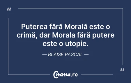 Puterea fără Morală este o crimă, da... Puterea fără Morală este o crimă, da...