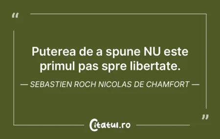 Puterea de a spune NU este primul pas sp...