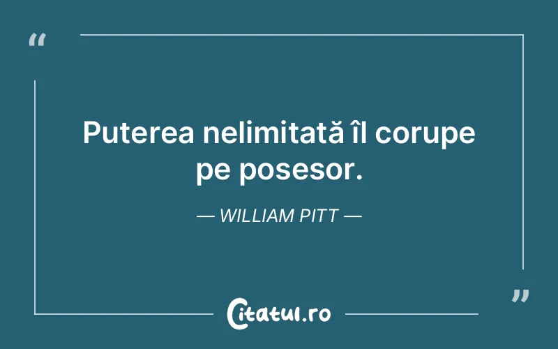 Citat William Pitt - citate motivationale