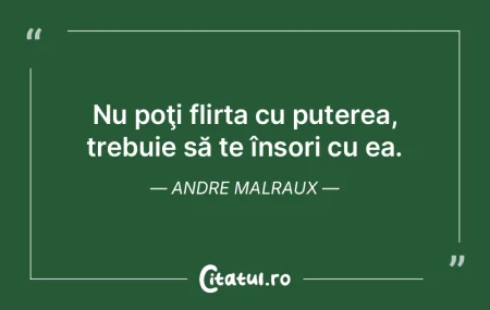 Nu poţi flirta cu puterea, trebuie să ... Nu poţi flirta cu puterea, trebuie să ...