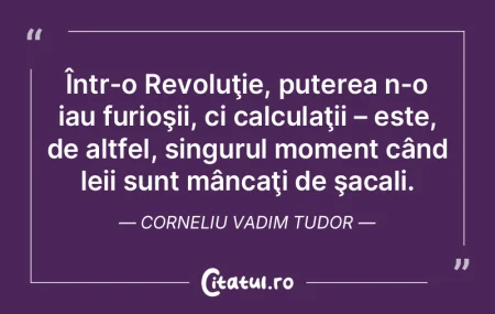 Într-o Revoluţie, puterea n-o iau furi... Într-o Revoluţie, puterea n-o iau furi...