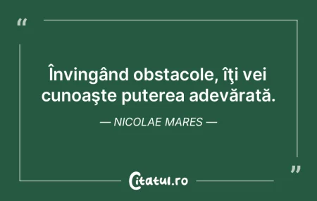 Învingând obstacole, îţi vei cunoaş... Învingând obstacole, îţi vei cunoaş...