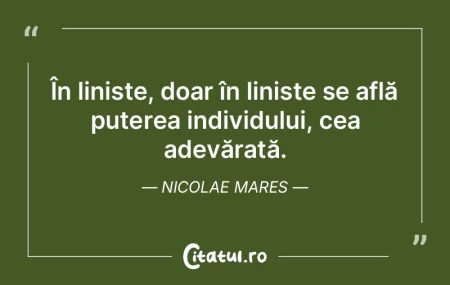 În liniște, doar în liniște se află... În liniște, doar în liniște se află...