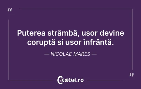 Puterea strâmbă, ușor devine coruptă... Puterea strâmbă, ușor devine coruptă...