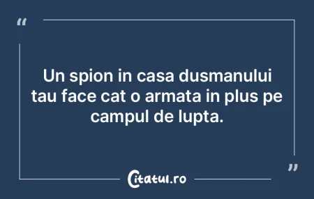 Un spion in casa dusmanului tau face cat...