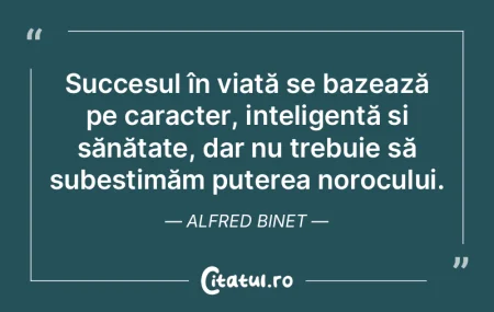 Succesul în viață se bazează pe cara... Succesul în viață se bazează pe cara...