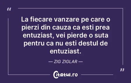 La fiecare vanzare pe care o pierzi din ...