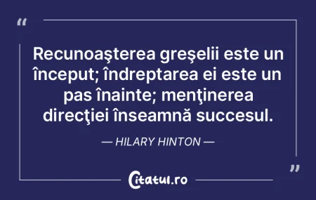 Recunoaşterea greşelii este un începu...