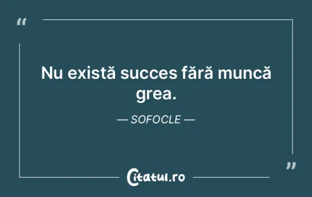 Nu există succes fără muncă grea. So... Nu există succes fără muncă grea. So...