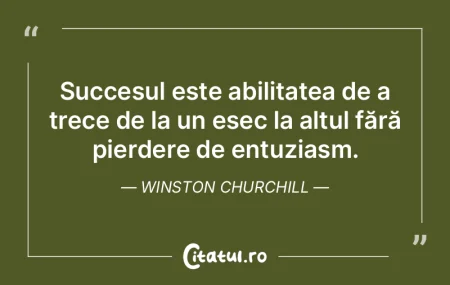 Succesul este abilitatea de a trece de l... Succesul este abilitatea de a trece de l...