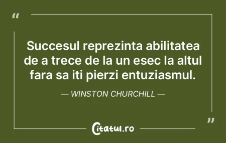 Succesul reprezinta abilitatea de a trec...