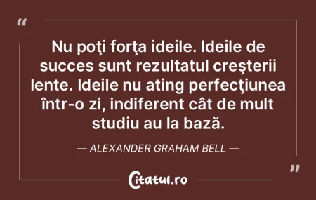 Nu poţi forţa ideile. Ideile de succes... Nu poţi forţa ideile. Ideile de succes...