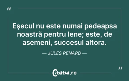 Eşecul nu este numai pedeapsa noastră ... Eşecul nu este numai pedeapsa noastră ...