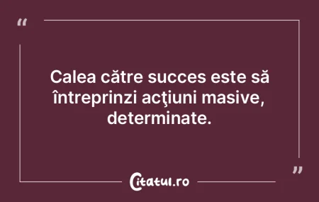 Calea către succes este să întreprinz... Calea către succes este să întreprinz...