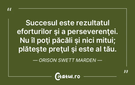 Succesul este rezultatul eforturilor şi... Succesul este rezultatul eforturilor şi...