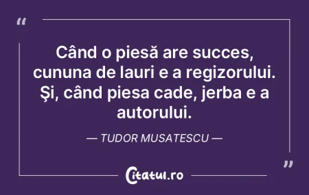 Când o piesă are succes, cununa de lau... Când o piesă are succes, cununa de lau...
