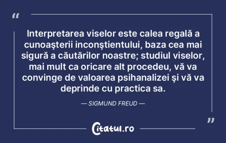 Interpretarea viselor este calea regală... Interpretarea viselor este calea regală...