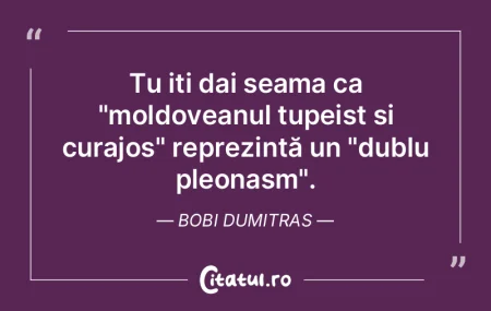 Tu iți dai seama ca "moldoveanul tupeis... Tu iți dai seama ca "moldoveanul tupeis...
