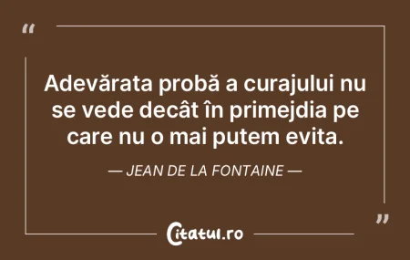 Adevărata probă a curajului nu se vede... Adevărata probă a curajului nu se vede...