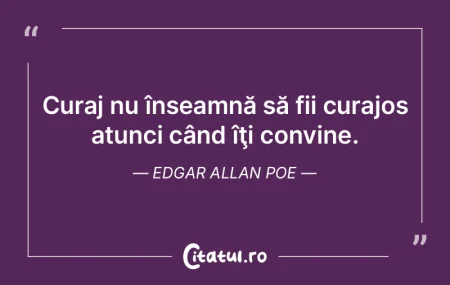 Curaj nu înseamnă să fii curajos atun...