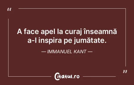 A face apel la curaj înseamnă a-l insp... A face apel la curaj înseamnă a-l insp...