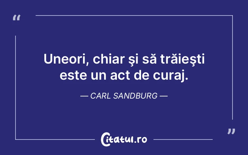 Citat Carl Sandburg - citate motivationale