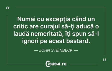 Numai cu excepţia când un critic are c...